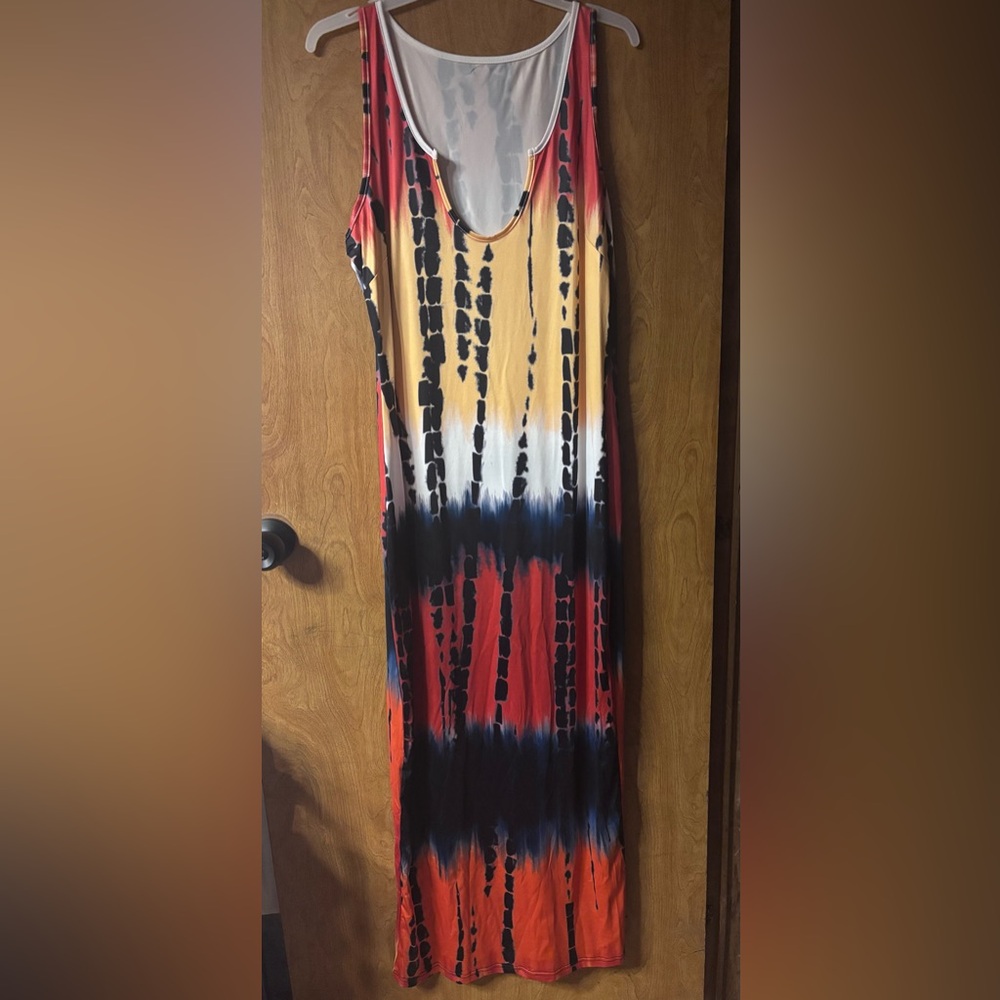 Multicolor Sleeveless Maxi Dress